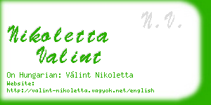 nikoletta valint business card